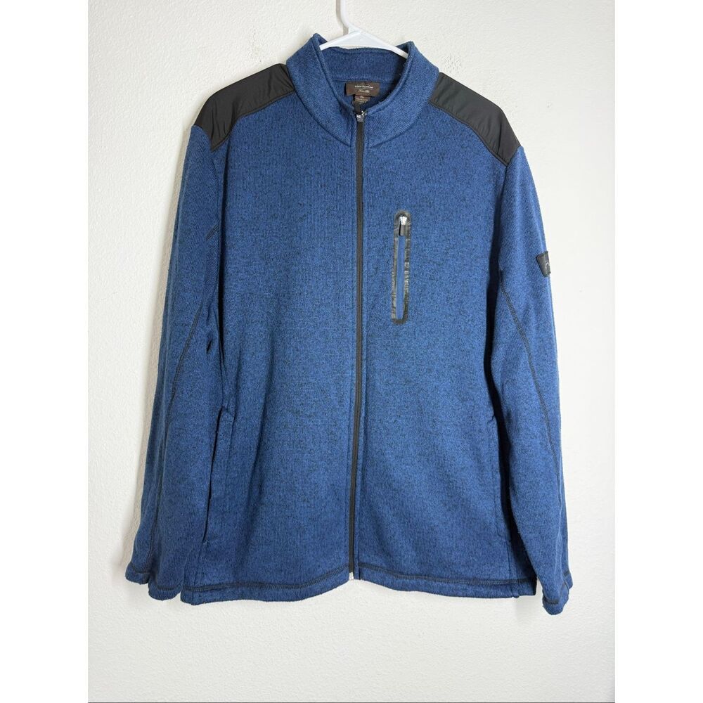 Greg Norman Men’s Full Zip Blue/Black Tasso Elba Size XL